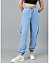 KOTTY Womens Solid Track Pants Baby Blue