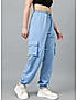 KOTTY Womens Solid Track Pants Baby Blue