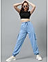 KOTTY Womens Solid Track Pants Baby Blue