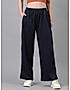 KOTTY Womens Solid Dark Blue Track Pants