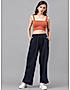 KOTTY Womens Solid Dark Blue Track Pants