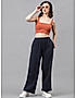 KOTTY Womens Solid Dark Blue Track Pants