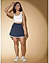 KOTTY WOMENS NAVY BLUE FLARED MINI SKIRTS