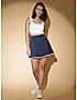 KOTTY WOMENS NAVY BLUE FLARED MINI SKIRTS