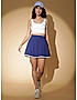 KOTTY WOMENS BLUE FLARED MINI SKIRT