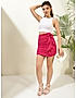 KOTTY WOMENS TIE UP GATHERED MINI STRAIGHT SKIRT