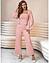 KOTTY WOMENS SOLID SQUARE NECK PINK TWO PIECE CO-ORD SET