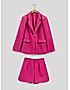 KOTTY WOMENS SOLID SPREAD COLLAR PINK TWO PIECE CO-ORD SET