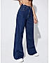 KOTTY WOMENS CASUAL WIDE LEG BLUE JEANS