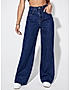 KOTTY WOMENS CASUAL WIDE LEG BLUE JEANS