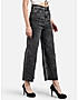 KOTTY WOMENS CASUAL WIDE LEG BLACK JEANS