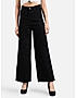 KOTTY WOMENS CASUAL WIDE LEG BLACK JEANS