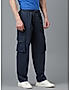 KOTTY MEN'S SOLID MID RISE STYLISH WITH MULTIPLE POCKETS COMFORTABLE AND STRECHABLE CARGO PANTS