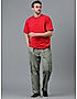 KOTTY MEN'S SOLID MID RISE STYLISH WITH MULTIPLE POCKETS COMFORTABLE AND STRECHABLE CARGO PANTS