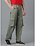 KOTTY MEN'S SOLID MID RISE STYLISH WITH MULTIPLE POCKETS COMFORTABLE AND STRECHABLE CARGO PANTS