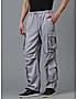 KOTTY MEN'S SOLID MID RISE STYLISH WITH MULTIPLE POCKETS COMFORTABLE AND STRECHABLE CARGO PANTS