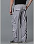 KOTTY MEN'S SOLID MID RISE STYLISH WITH MULTIPLE POCKETS COMFORTABLE AND STRECHABLE CARGO PANTS