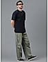 KOTTY MEN'S SOLID MID RISE STYLISH WITH MULTIPLE POCKETS COMFORTABLE AND STRECHABLE CARGO PANTS