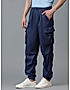 KOTTY MEN'S SOLID MID RISE STYLISH WITH MULTIPLE POCKETS COMFORTABLE AND STRECHABLE CARGO PANTS