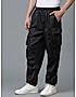 KOTTY MEN'S SOLID MID RISE STYLISH WITH MULTIPLE POCKETS COMFORTABLE AND STRECHABLE CARGO PANTS