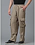 KOTTY MEN'S SOLID MID RISE STYLISH WITH MULTIPLE POCKETS COMFORTABLE AND STRECHABLE CARGO PANTS