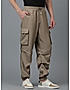 KOTTY MEN'S SOLID MID RISE STYLISH WITH MULTIPLE POCKETS COMFORTABLE AND STRECHABLE CARGO PANTS