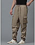 KOTTY MEN'S SOLID MID RISE STYLISH WITH MULTIPLE POCKETS COMFORTABLE AND STRECHABLE CARGO PANTS