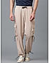 KOTTY MEN'S SOLID MID RISE STYLISH WITH MULTIPLE POCKETS COMFORTABLE AND STRECHABLE CARGO PANTS