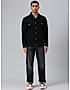 KOTTY MEN CASUAL REGULAR FIT DENIM BLACK JACKET