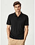 KOTTY MEN REGULAR FIT SOLID MANDARIN COLLAR BLACK T-SHIRTS