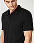 KOTTY MEN REGULAR FIT SOLID MANDARIN COLLAR BLACK T-SHIRTS