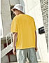 KOTTY MEN OVERSIZED SOLID ROUND NECK YELLOW T-SHIRTS