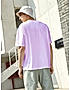 KOTTY MEN OVERSIZED SOLID ROUND NECK PURPLE T-SHIRTS