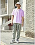 KOTTY MEN OVERSIZED SOLID ROUND NECK PURPLE T-SHIRTS