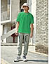 KOTTY MEN OVERSIZED SOLID ROUND NECK GREEN T-SHIRTS