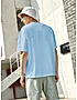 KOTTY MEN OVERSIZED SOLID ROUND NECK BLUE T-SHIRTS