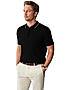 KOTTY MEN REGULAR FIT SOLID POLO NECK BLACK T-SHIRTS