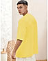 KOTTY MEN REGULAR FIT PRINTED ROUND NECK YELLOW T-SHIRTS