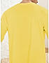 KOTTY MEN REGULAR FIT PRINTED ROUND NECK YELLOW T-SHIRTS