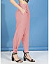 KOTTY WOMENS COTTON BLEND PINK SLIM FIT CASUAL PANT