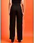 KOTTY WOMENS COTTON BLEND BLACK STRAIGHT FIT CASUAL PANT