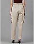 KOTTY WOMENS VISCOSE RAYON BEIGE STRAIGHT FIT CARGO PANT