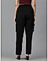 KOTTY WOMENS VISCOSE RAYON BLACK STRAIGHT FIT CARGO PANT