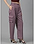 KOTTY WOMENS VISCOSE RAYON PINK STRAIGHT FIT CARGO PANT