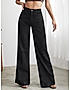 KOTTY WOMENS CASUAL WIDE LEG BLACK JEANS