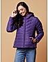 KOTTY Purple Solid Nylon Women Winter Padded Jacket