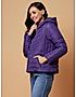 KOTTY Purple Solid Nylon Women Winter Padded Jacket