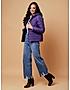 KOTTY Purple Solid Nylon Women Winter Padded Jacket