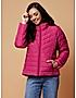 KOTTY Pink Solid Nylon Women Winter Padded Jacket