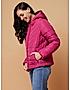 KOTTY Pink Solid Nylon Women Winter Padded Jacket